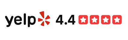 Yelp rating, 4.4 stars